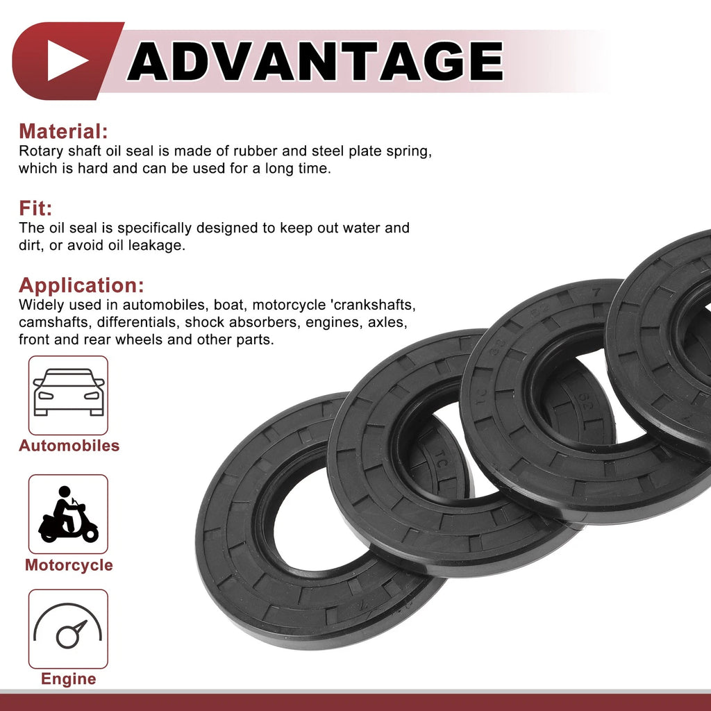 Set of 5 Rotary Shaft Oil Seals for Various Models (30x62x7mm)