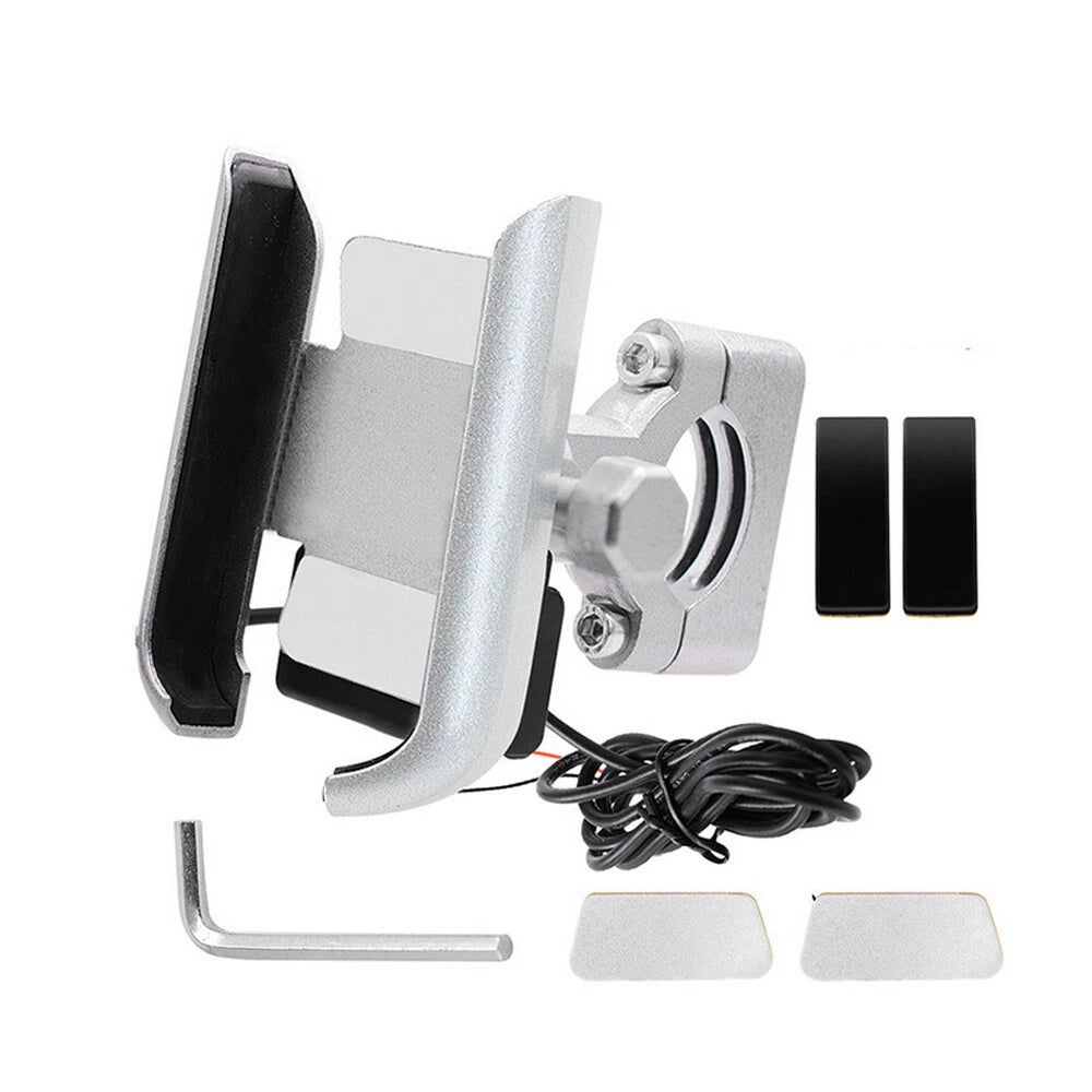 Handlebar Mirror Base Mount for Motorcycle (Universal) - USB Charger