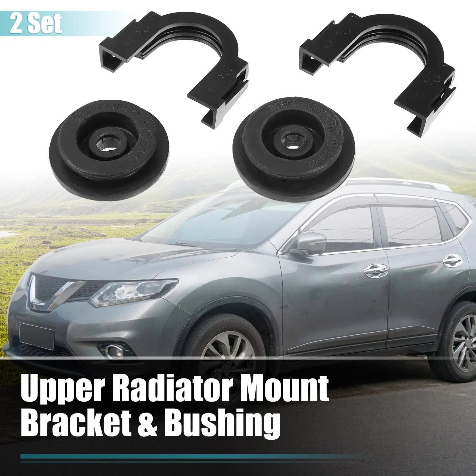 Set of 2 Upper Radiator Mount Bushing Bracket 21542-CA000 for Nissan Altima 