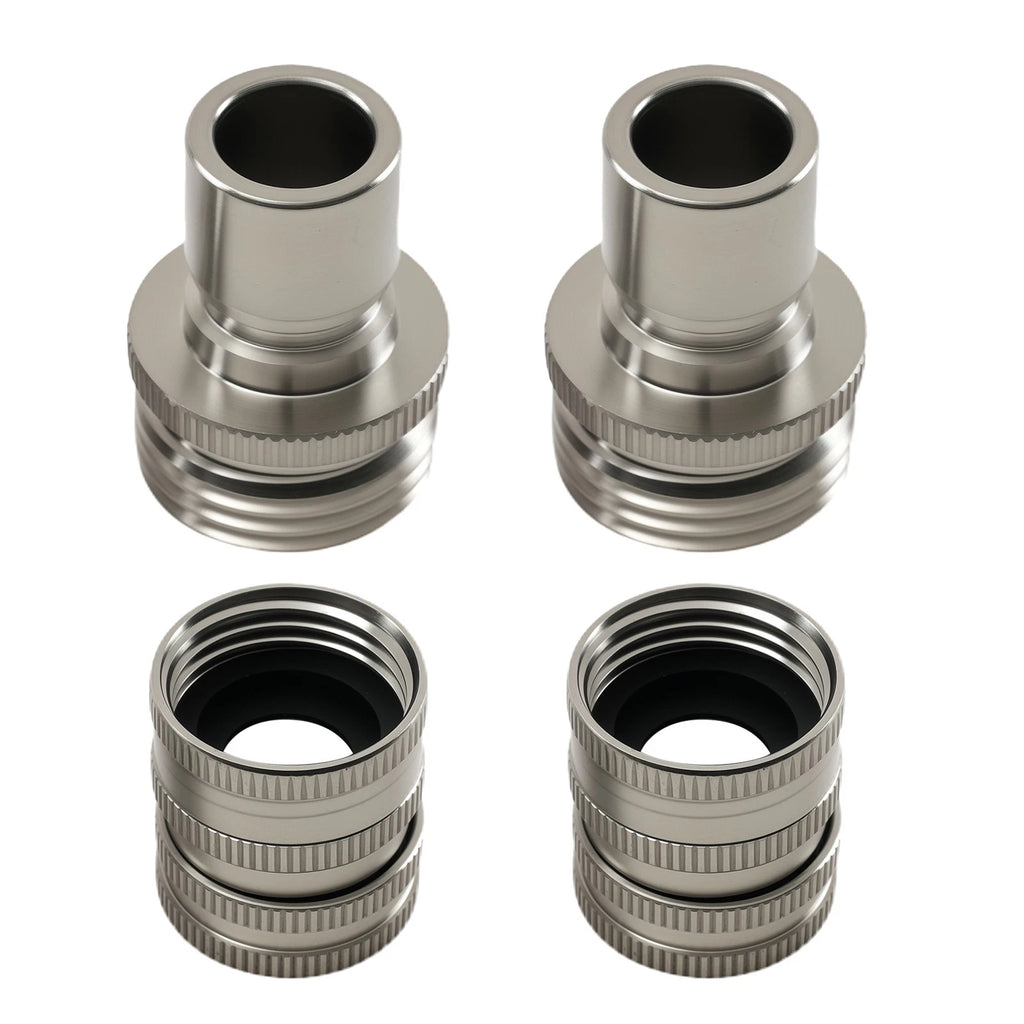 Set of 4 Stainless Steel Pressure Washer Hose Adapters for Garden Hose