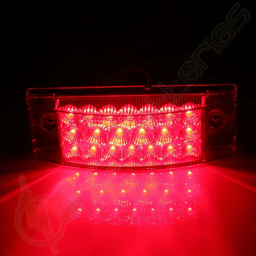 4X 6" Clear Lens Red LED Turn Signal Side Marker for Truck Trailer