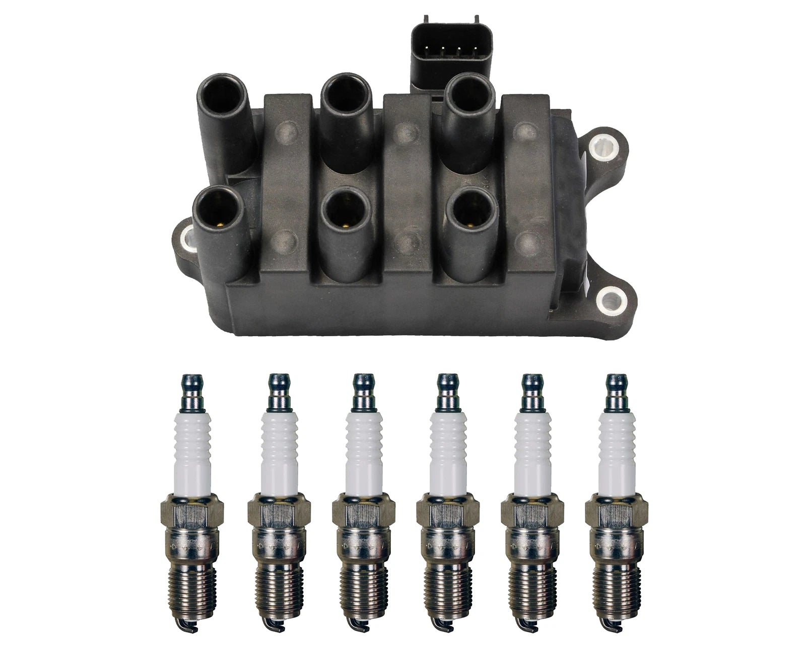 Denso Ignition Coil & 6 U-Groove Spark Plugs Kit for Mazda B3000 (1994–2006)
