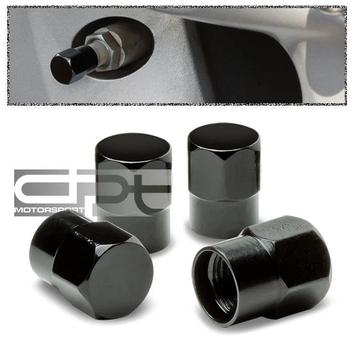 Set of 4 Aluminum Coated Tire Rim Valve Air Port Dust Cover Stem Caps