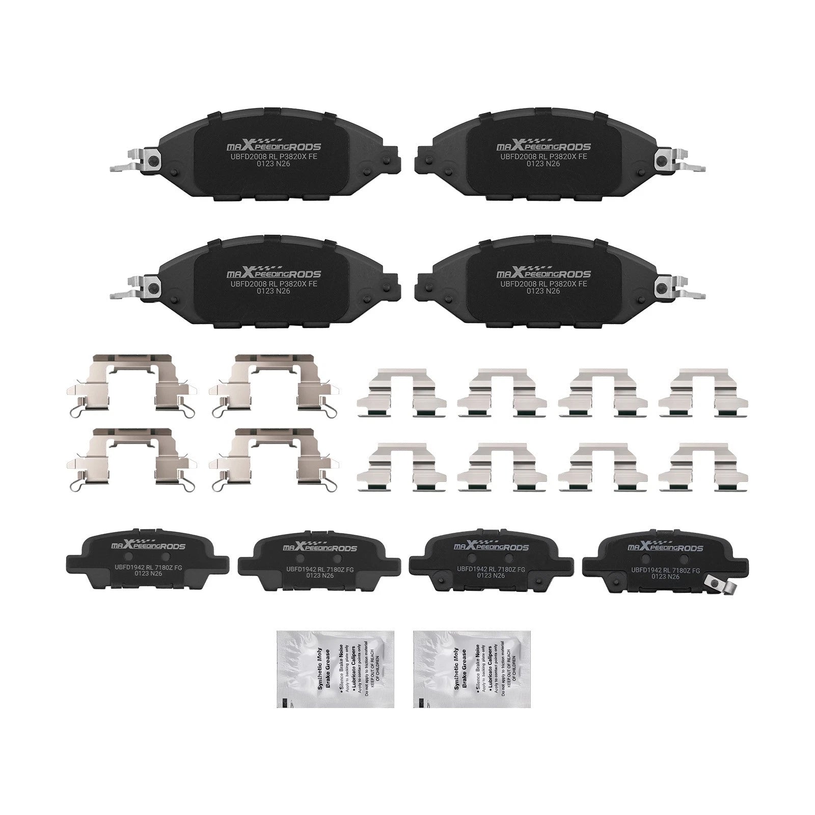 8pcs Brake Pads Set for Nissan Pathfinder Murano / Infiniti JX35 QX60 (2013–2020)