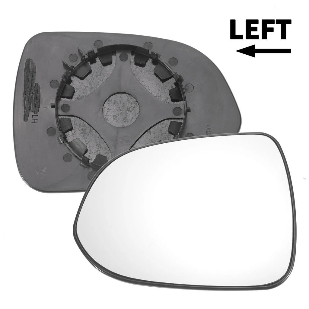 Left Side White Mirror Glass w/ Back for Honda Jazz (2002–2004)