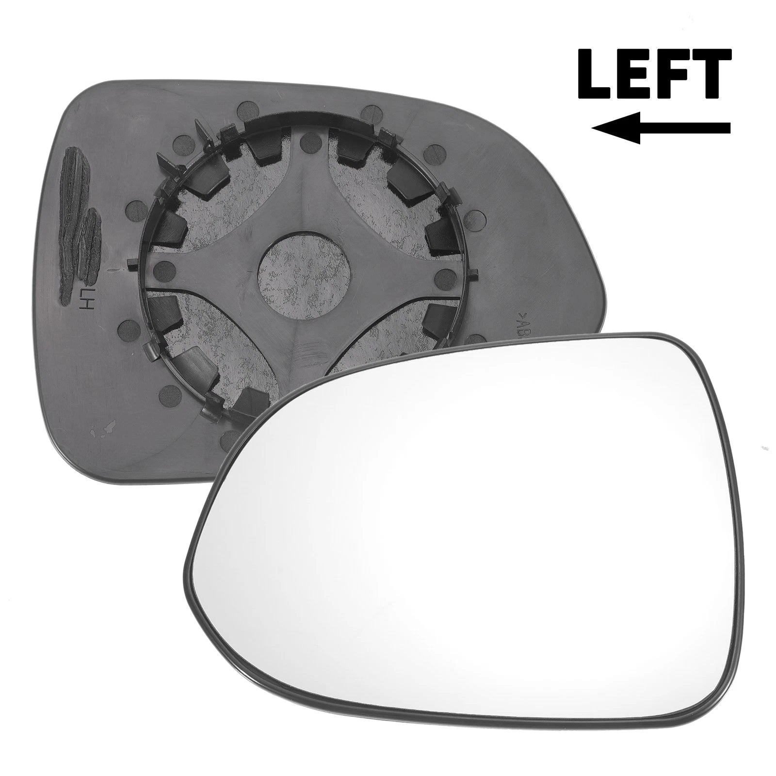 Left Side White Mirror Glass w/ Back for Honda Jazz (2002–2004)