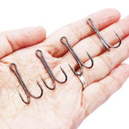 Set of 50 Double Hooks for Fishing Tackle (Sizes 1# & 8#)