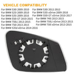 Heated Left Rearview Mirror Glass with Backing Plate for BMW 750i (2013–2015)