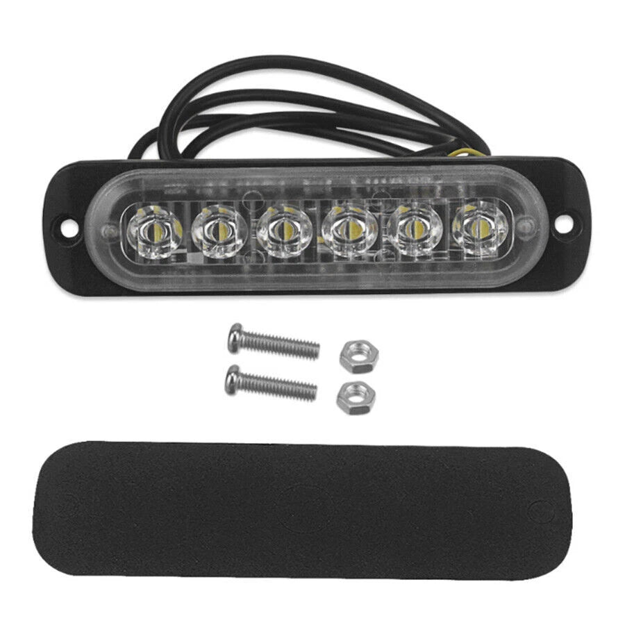 10X Yellow Amber 6 LED Emergency Beacon Strobe Light
