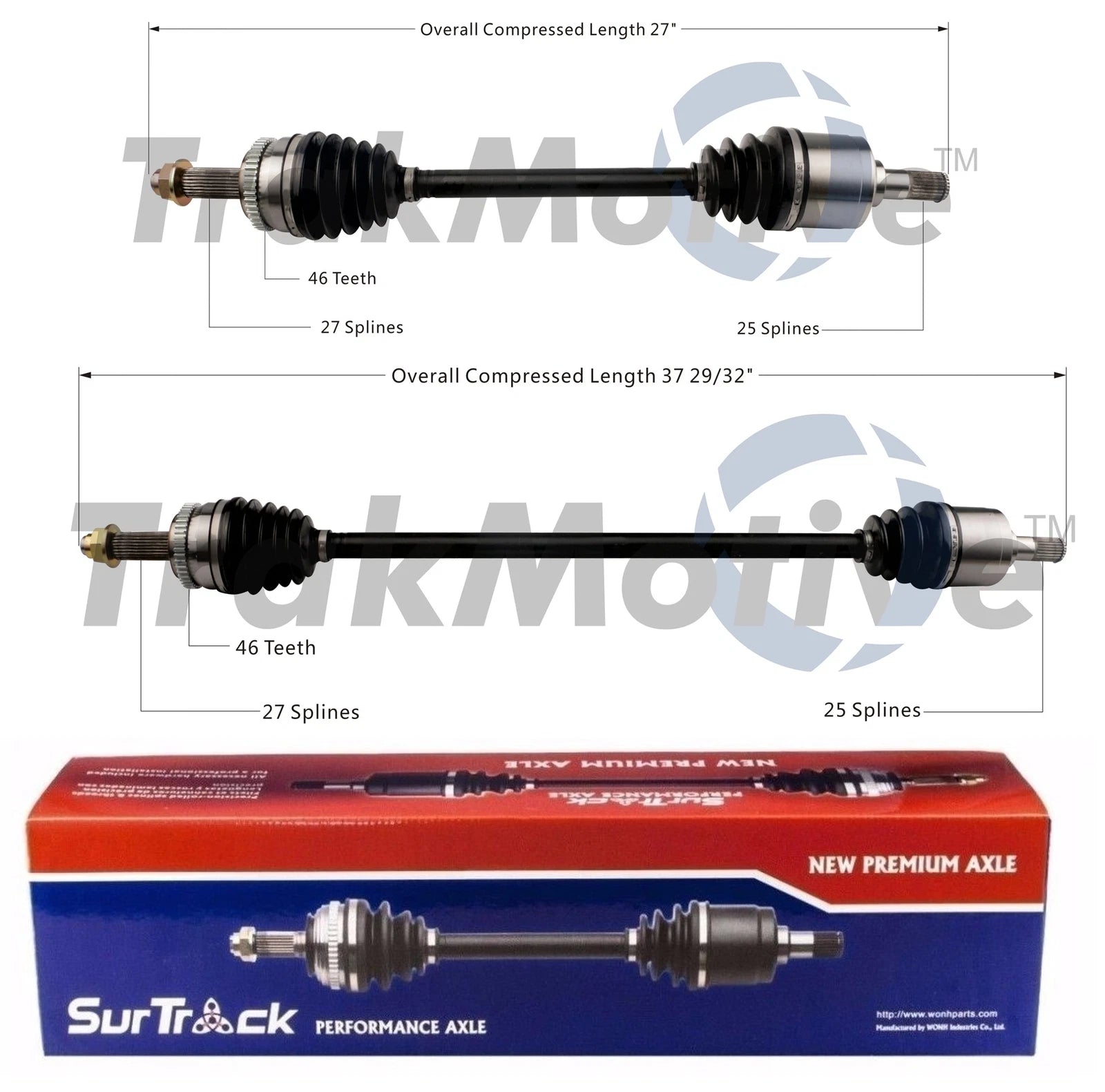 Set of 2 Front CV Axle Shafts for Kia Soul (2014–2018)