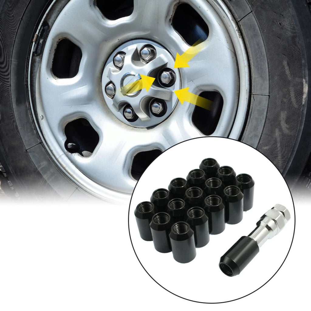 16 Pcs Black Hex Security Lock Wheel Lug Nuts for Honda 