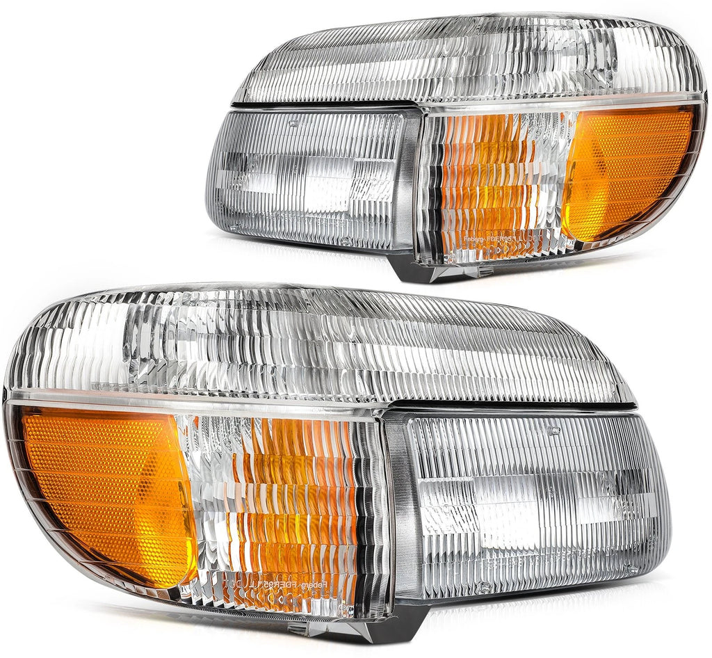 Chrome Housing Clear Lens Headlights Assembly Pair for Ford Explorer (1995–2001)