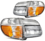 Chrome Housing Clear Lens Headlights Assembly Pair for Ford Explorer (1995–2001)