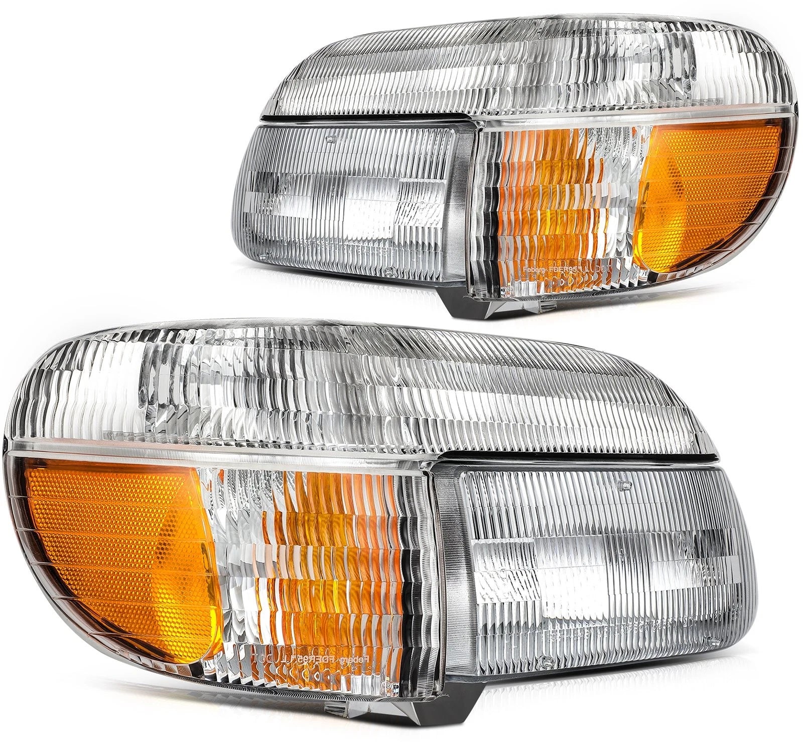 Chrome Housing Clear Lens Headlights Assembly Pair for Ford Explorer (1995–2001)