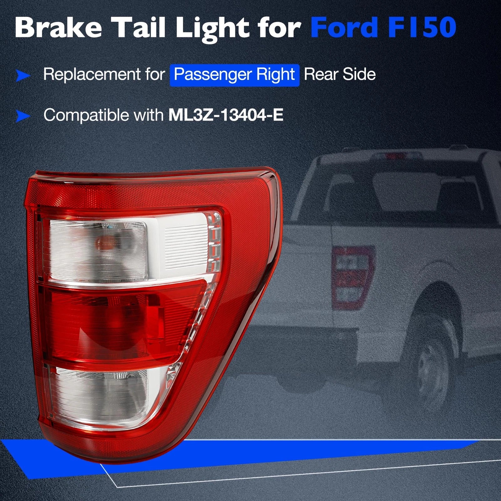 Rear Right Halogen Tail Light for Ford F-150 (2021–2023) ML3Z13404E