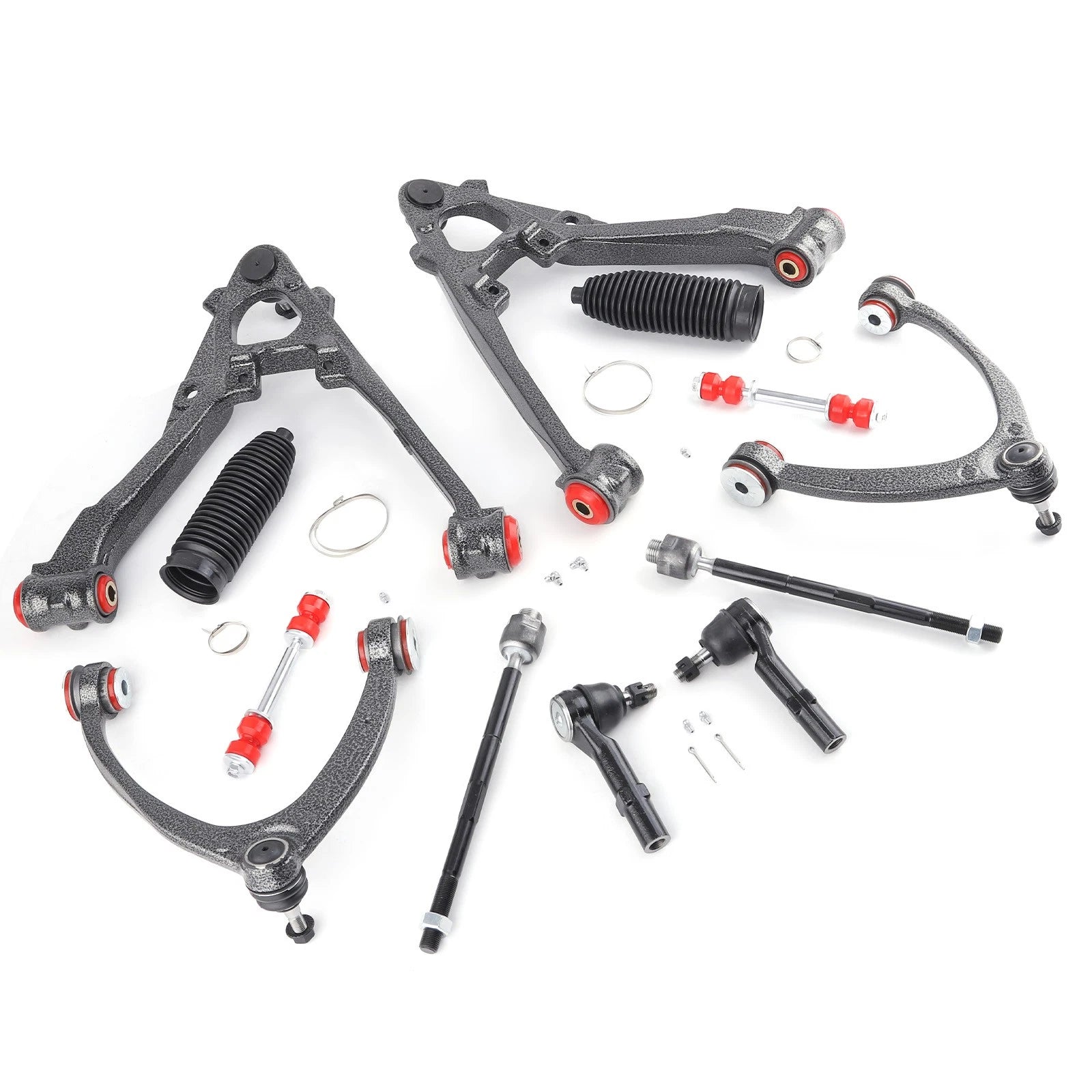 Set of 12 Front Upper Lower Control Arms for GMC Sierra, Yukon XL, Chevy Silverado 1500