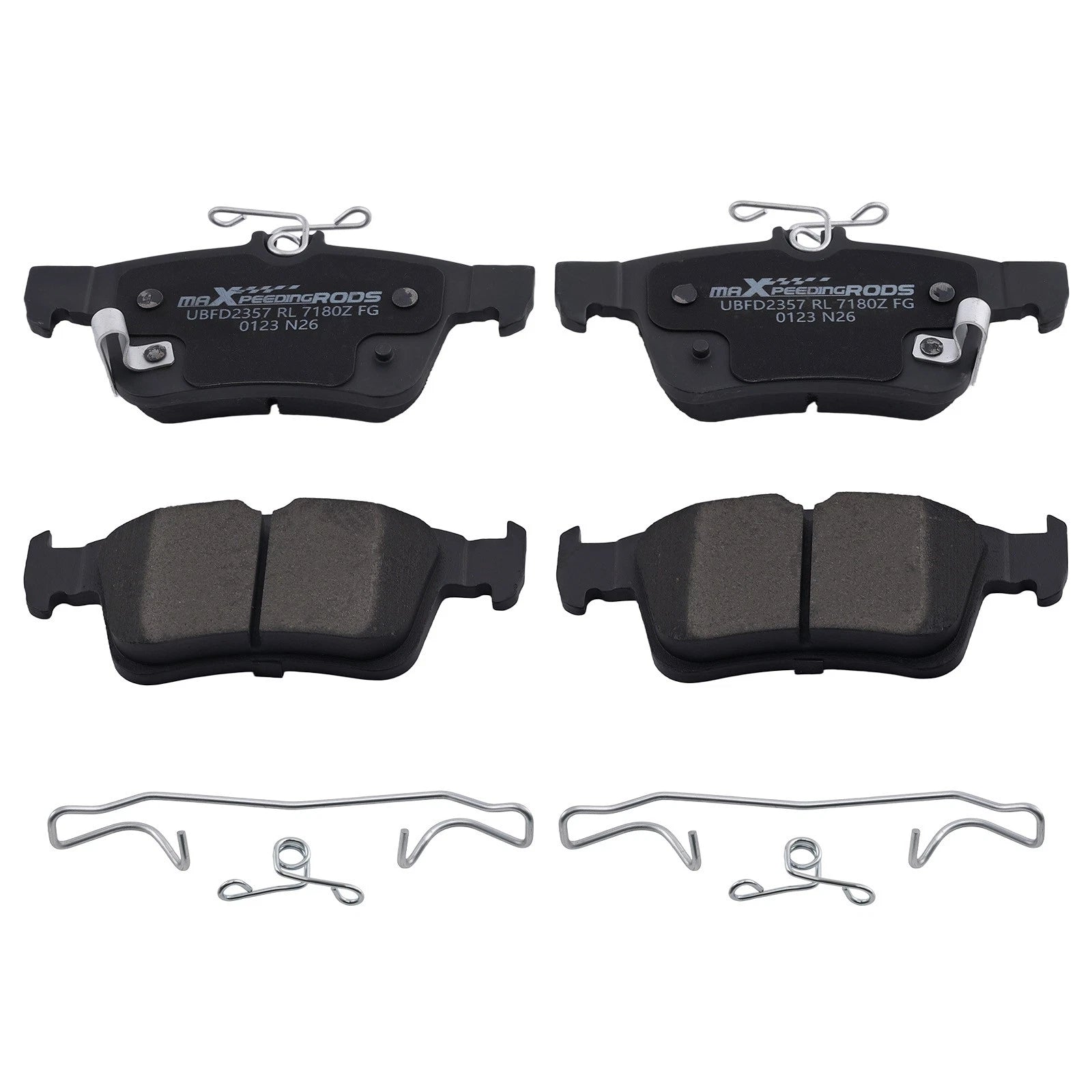 Rear Brake Pads Set for Acura RDX (2019–2025) Honda Civic (2016–2025) w/Hardware