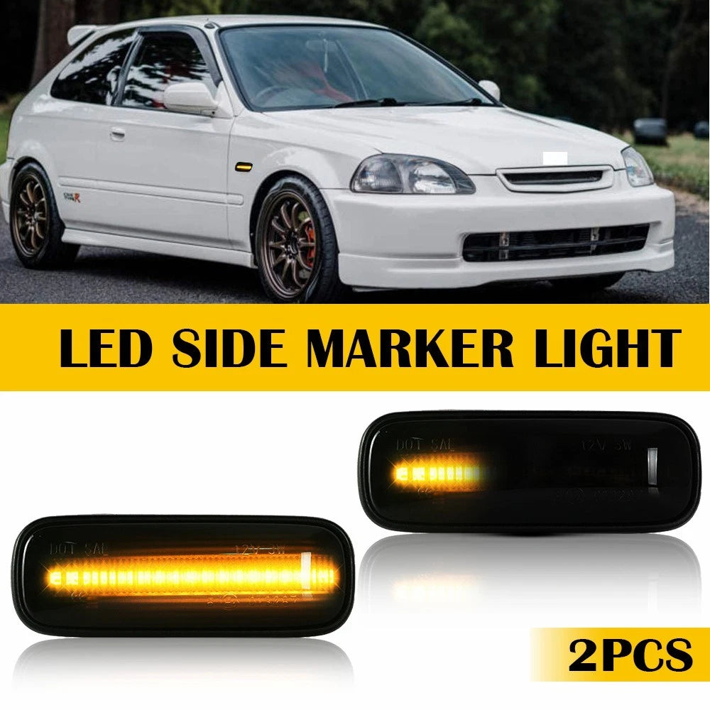 LED Side Marker Turn Signal Lamps for Honda Civic (1996–2000) - Smoke Amber