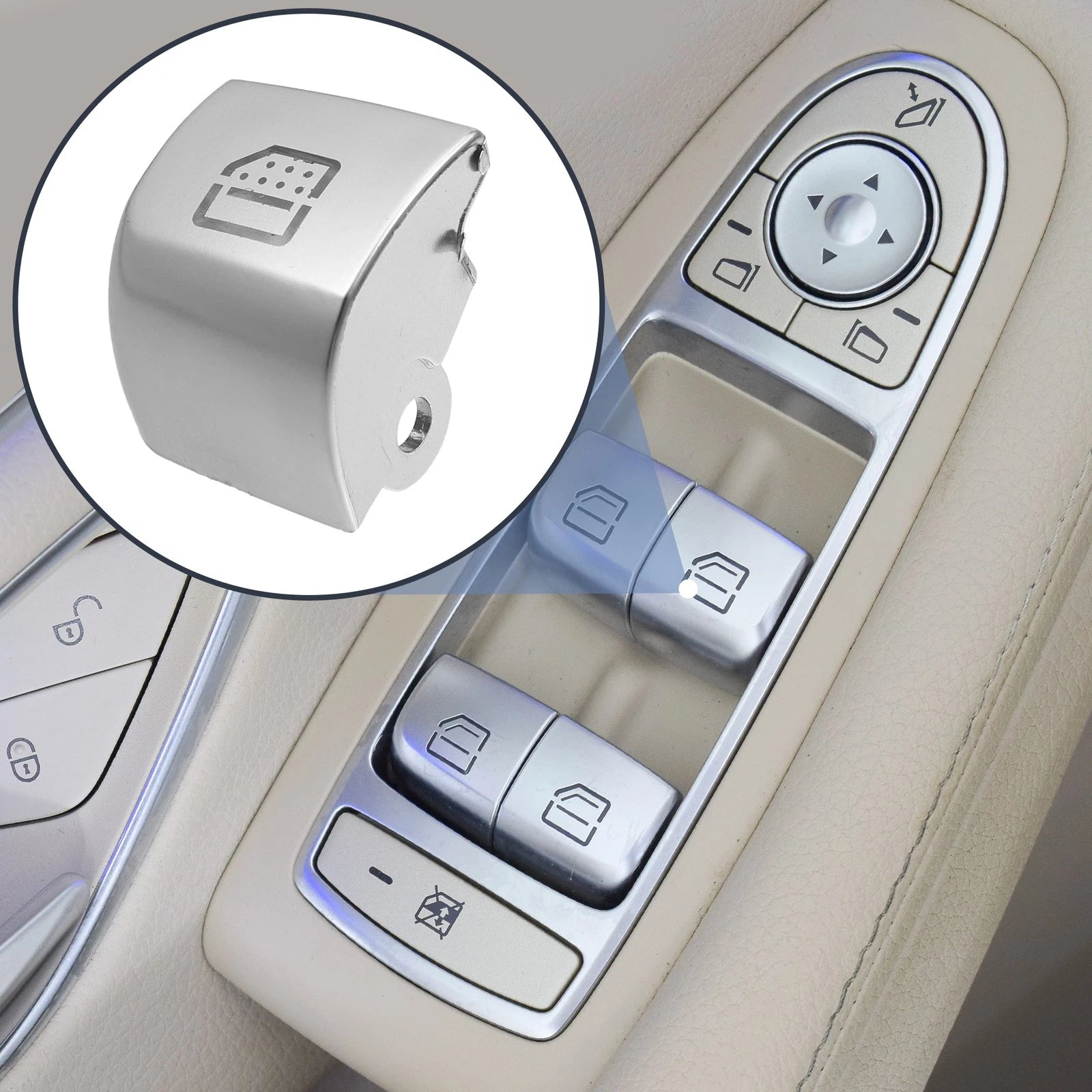 Rear Left Window Glass Lift Switch Button Cover for Mercedes Benz S320 S350 (1999–2006)