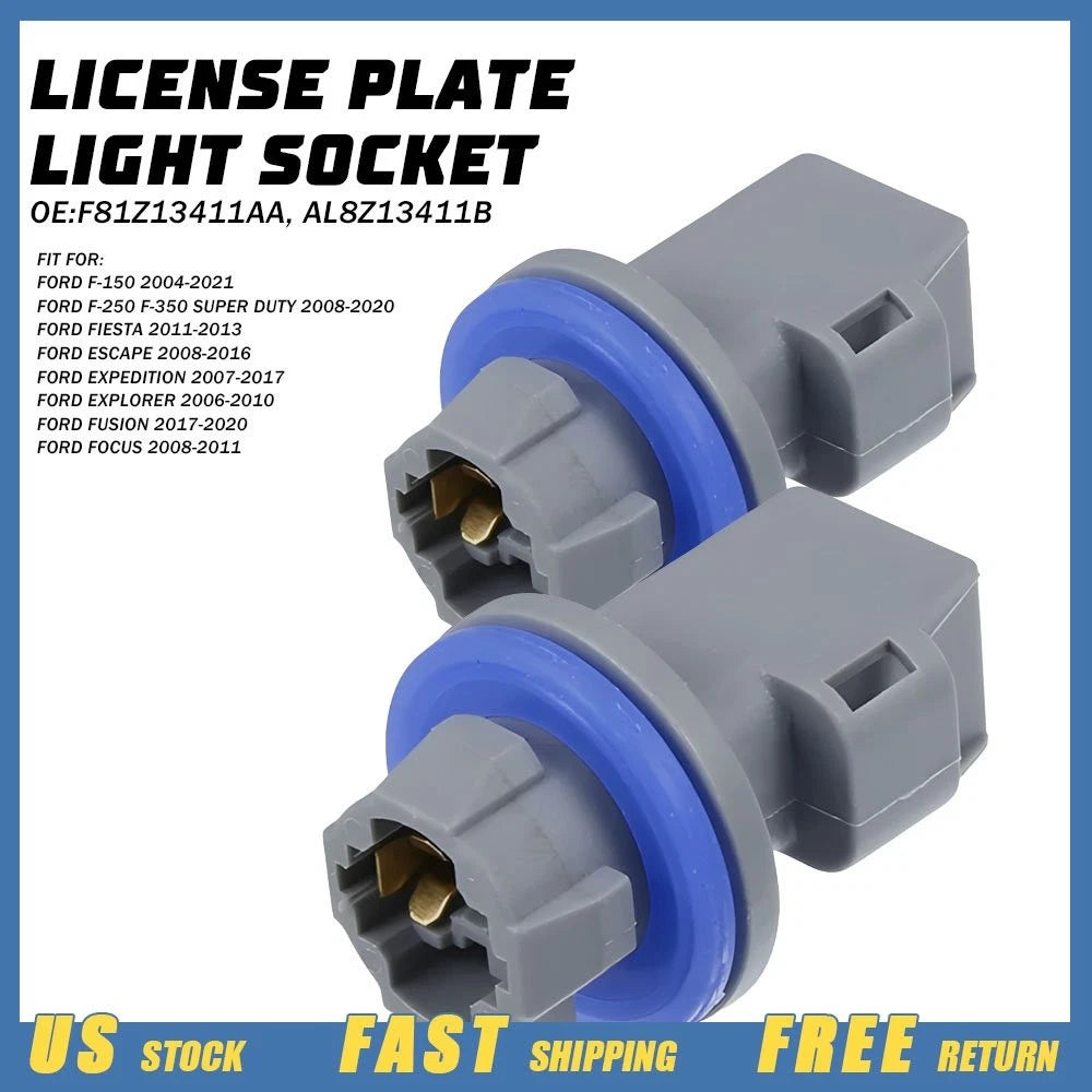 2X License Plate Tail Light Brake Lamp Socket F81Z13411AA for Ford F-150 F-250 (1997–2003)
