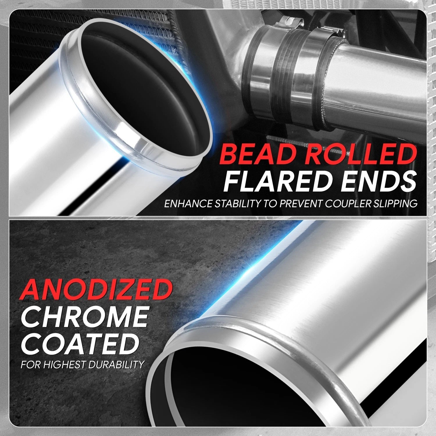 45 Degrees Bend Pipe for Intercooler (3.0" OD, 9-Gauge Aluminum)