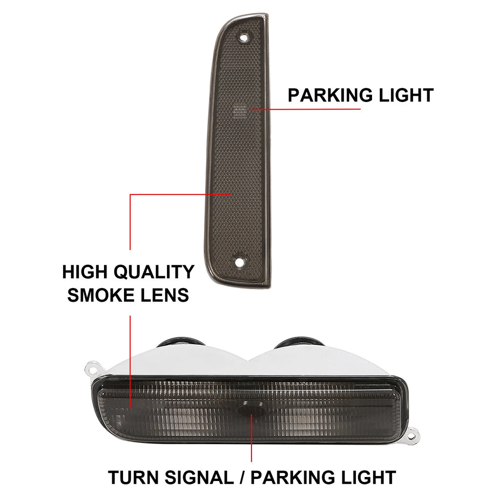 Pair Smoke Park Lights for Jeep Cherokee XJ (1997–2001)