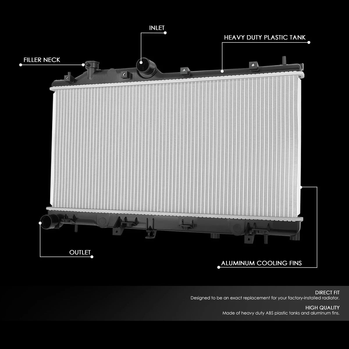 Aluminum Replacement Radiator for Subaru Forester (2014–2018) DPI 13425
