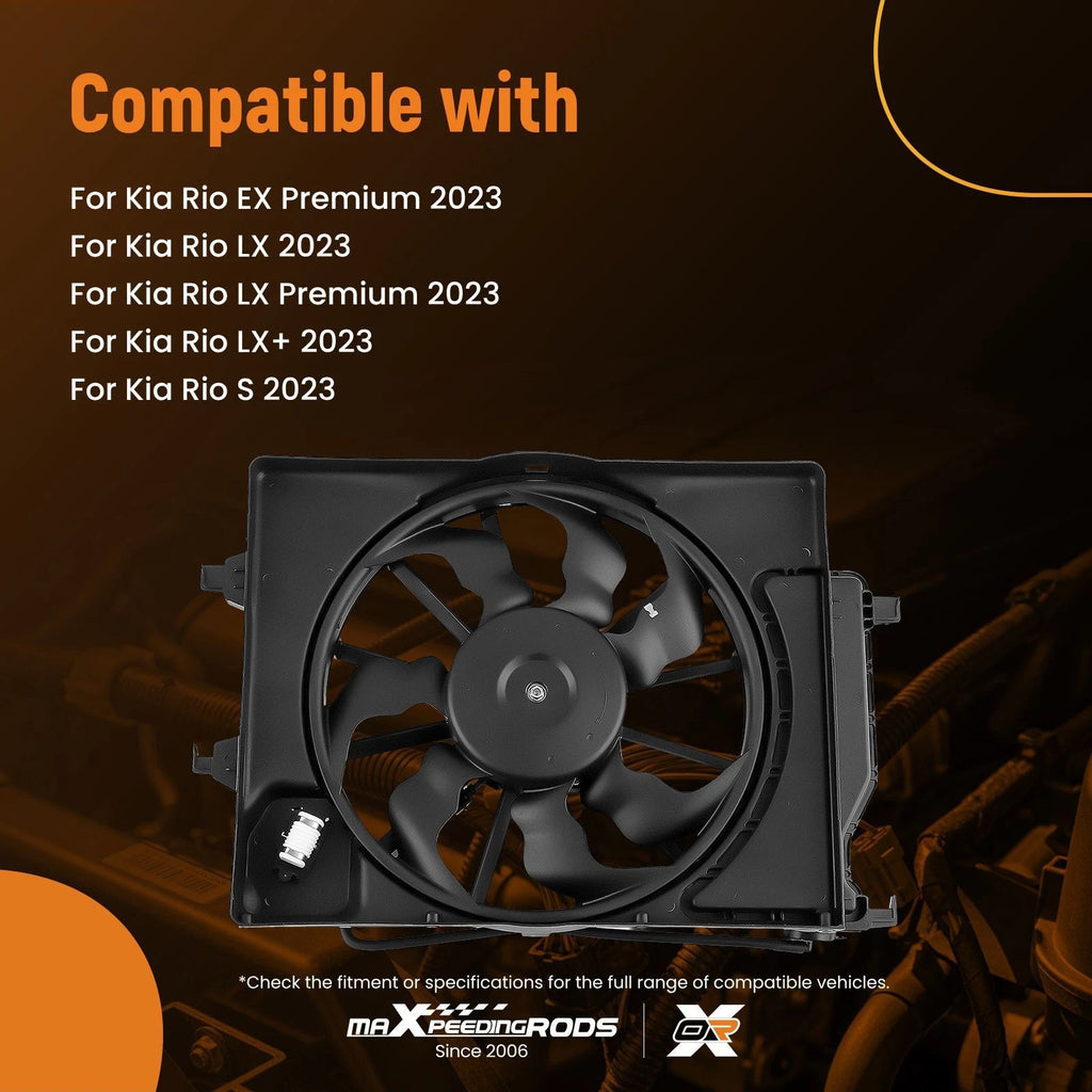 Engine Cooling Fan for Hyundai Accent, Kia Rio (2018-2023)