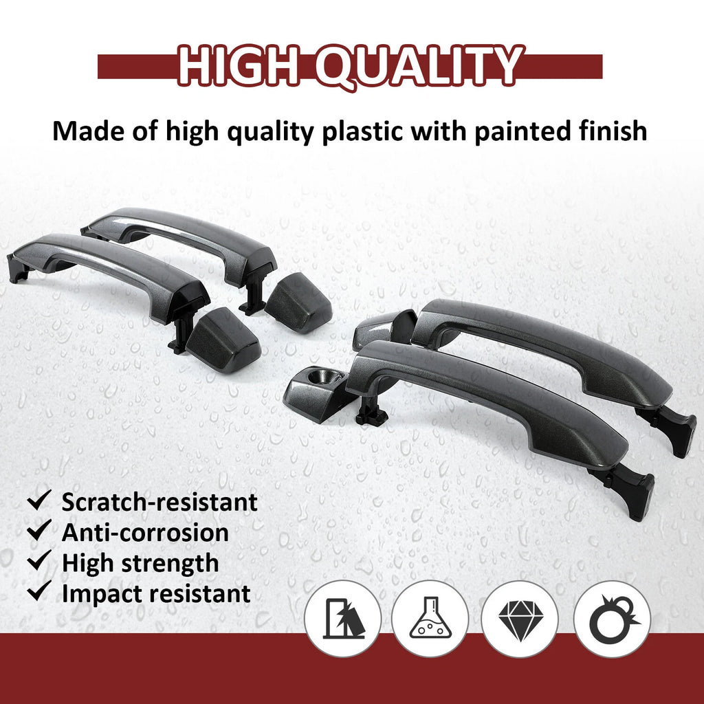 Set of Gray Painted Door Handles for Toyota Tundra Sequoia (2011–2019)