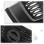 Front Hood Grille for Nissan Rogue SV (2017) w/Badge Slot, Black Trim