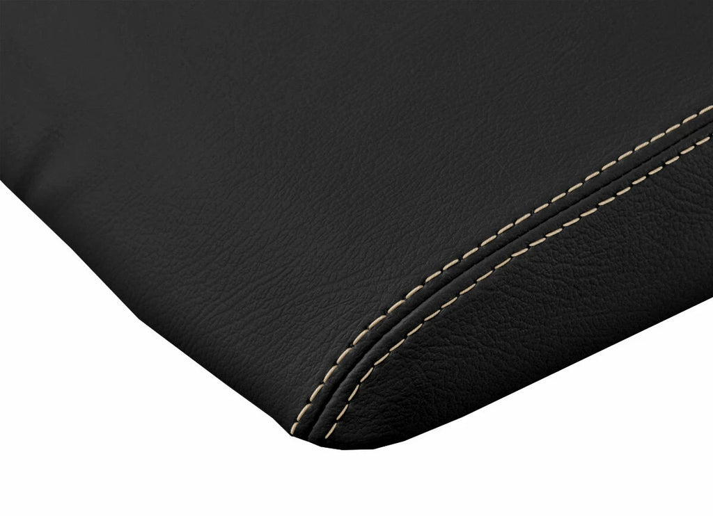 Leather Console Lid Armrest Cover for Dodge Ram (2009–2016) Beige Stitch