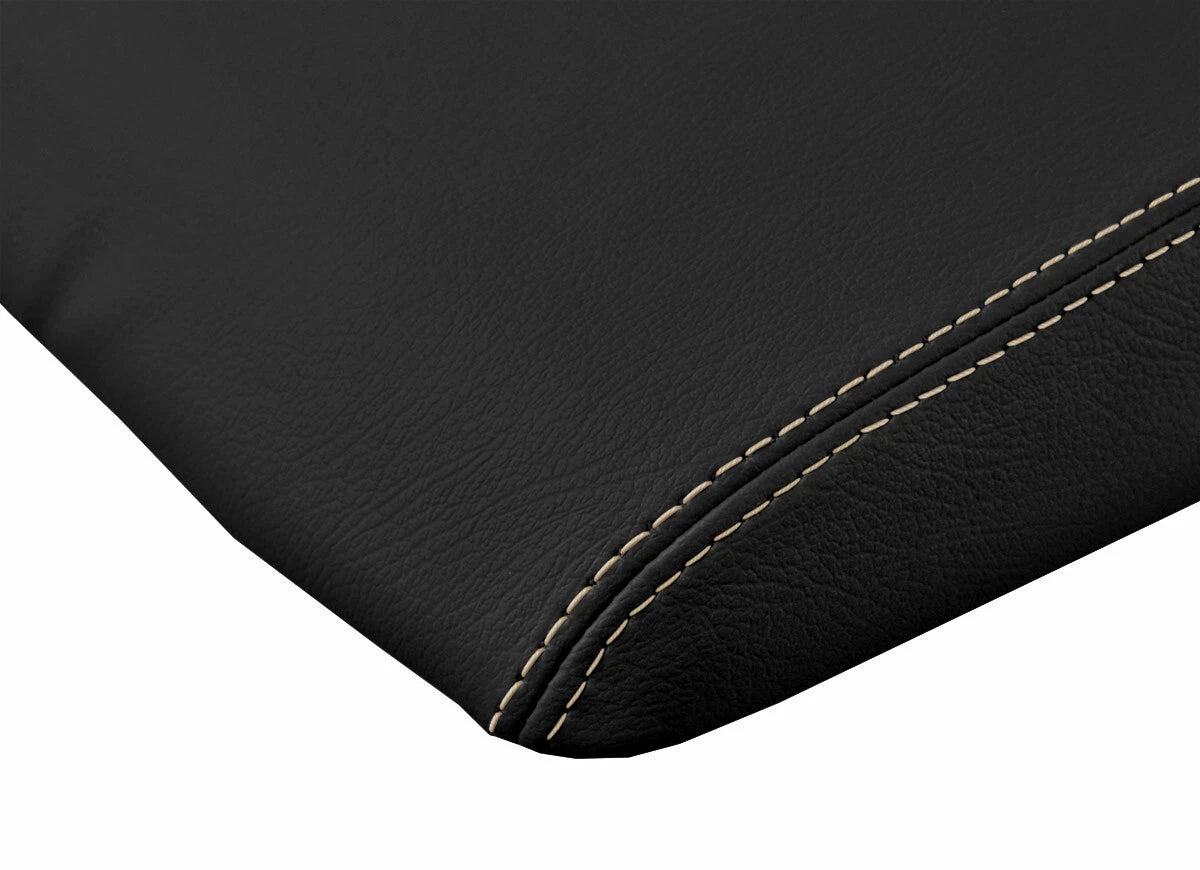 Leather Console Lid Armrest Cover for Dodge Ram (2009–2016) Beige Stitch