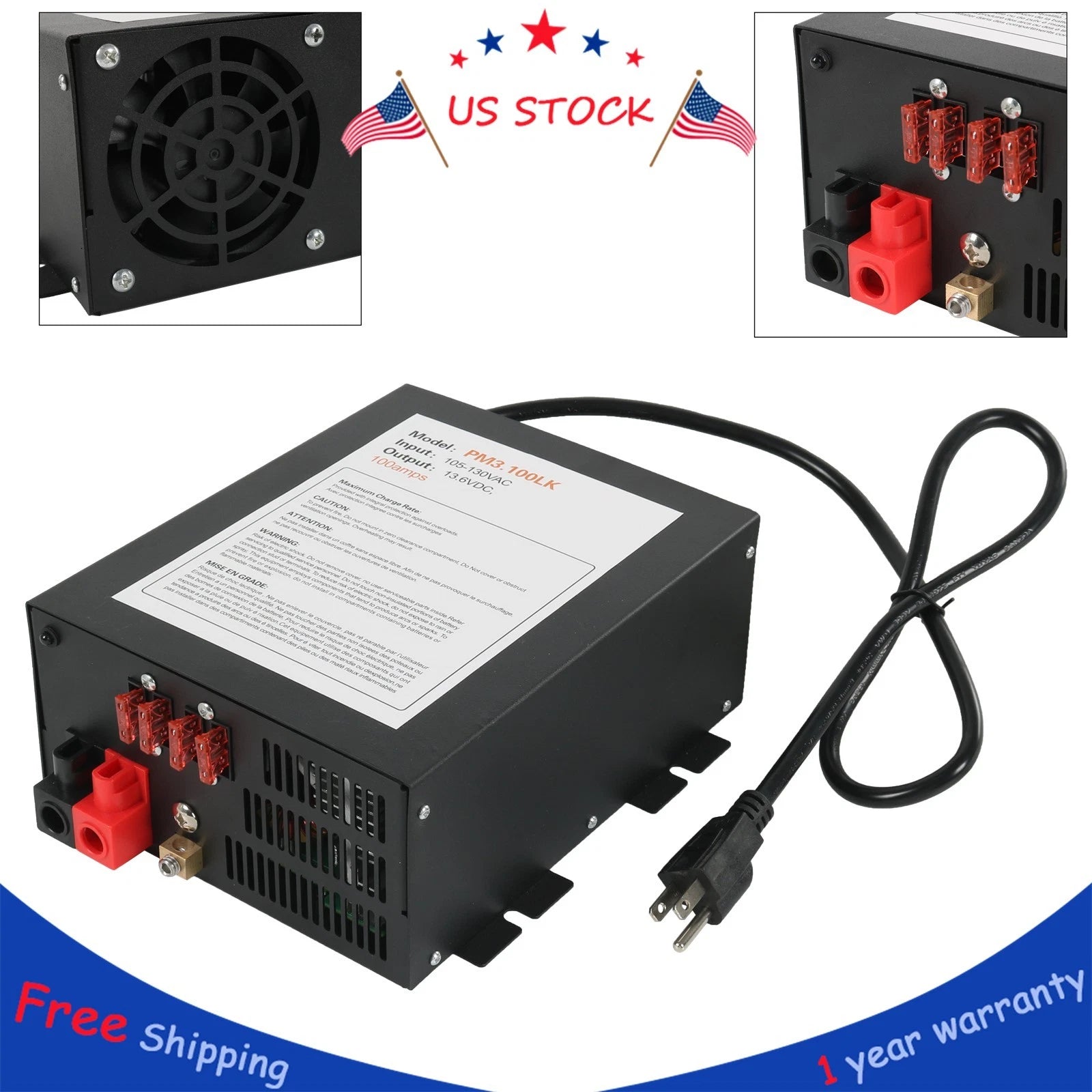 100 AMP Power Converter for RV (110V to 12VDC)