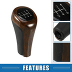 Automatic Transmission Gear Shift Knob 6 Speed for BMW Black Red Wood Pattern