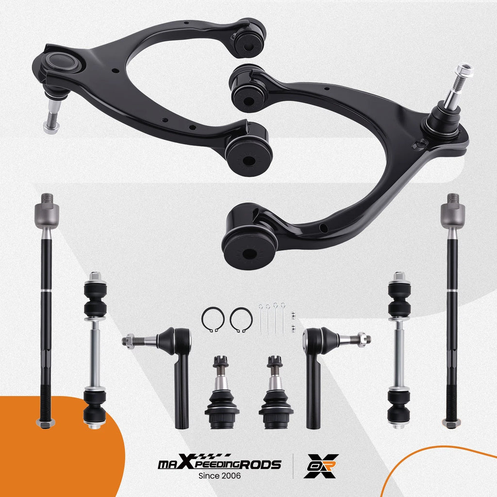 Front Upper Control Arms with Ball Joints and Tie Rods for Chevy Silverado 1500 (2014–2018)