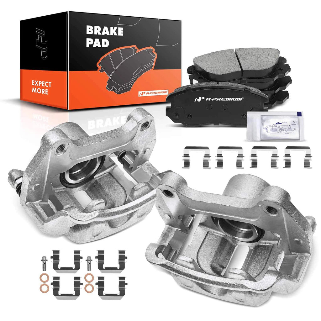 Front Brake Calipers + Brake Pads for Buick Regal (2011–2017) & Chevy Equinox (2010–2017)