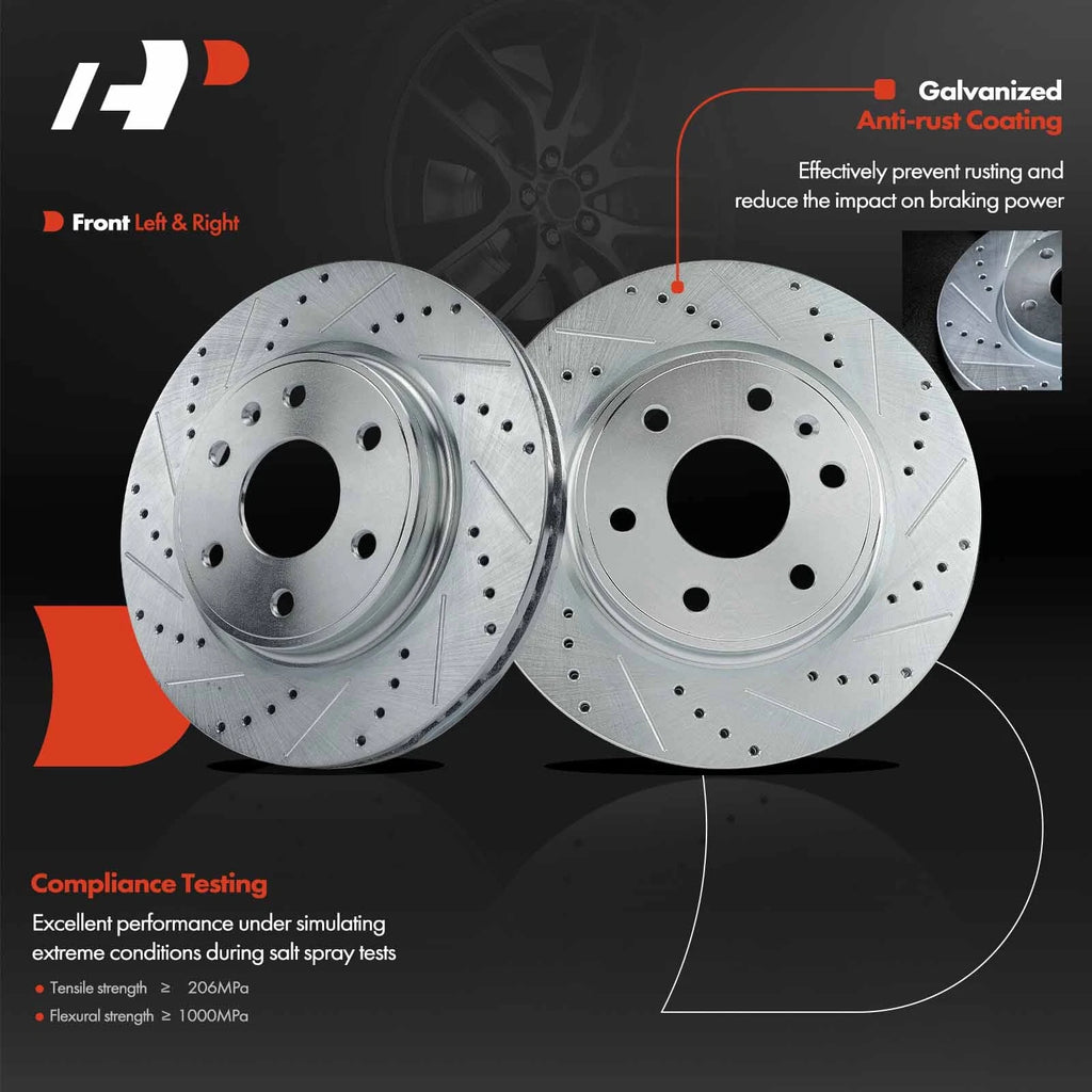 Front Side Drilled Rotors for Chevy Traverse GMC Acadia Buick Enclave (2009–2023)