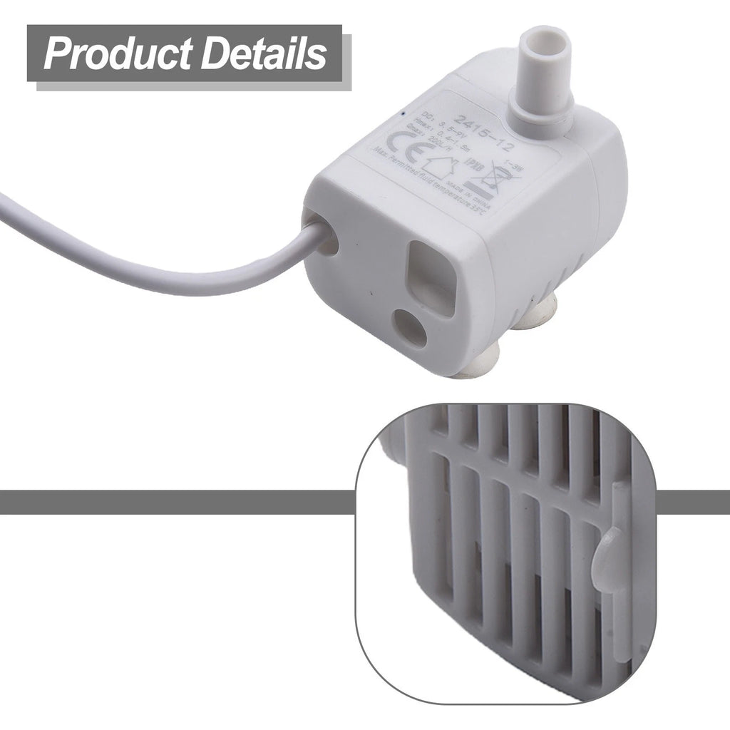 Noiseless USB Submersible Water Pump 200L/H for Fish Tanks