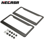 2X Stainless Steel Black License Plate Frame Tag Cover Caps