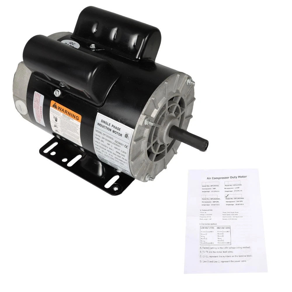 Electric Motor for Compressor Duty 56 Frame (3450 RPM, 115/230V)