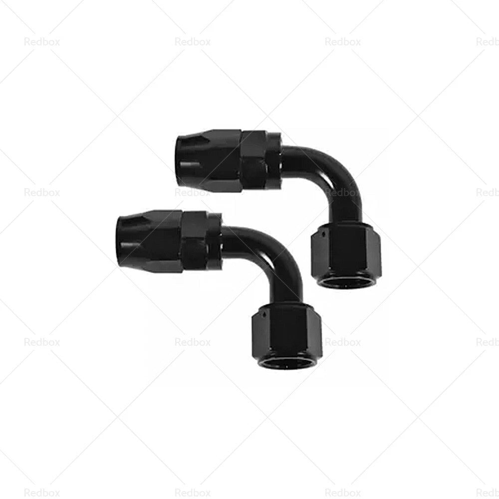 2X AN10 90 Degree Swivel Fast Flow Oil Fuel Hose End Fitting Adaptor for