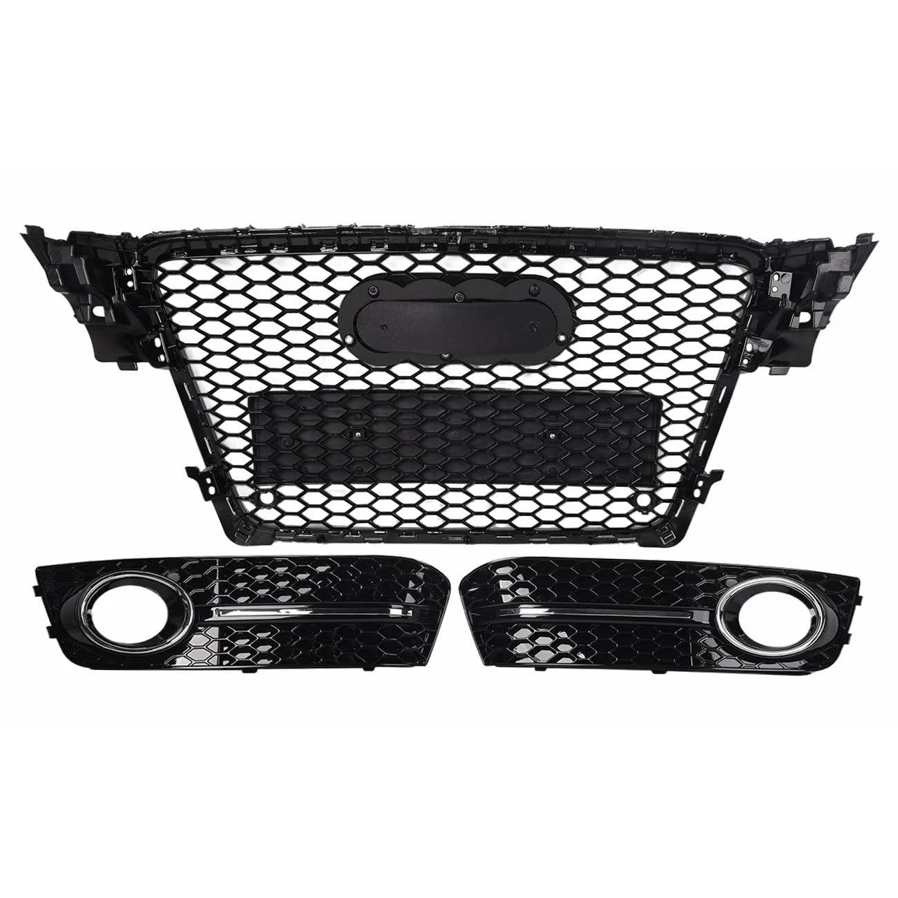Grille and Bumper Fog Light Bezel for Audi A4 (2009-2012) Honeycomb Style