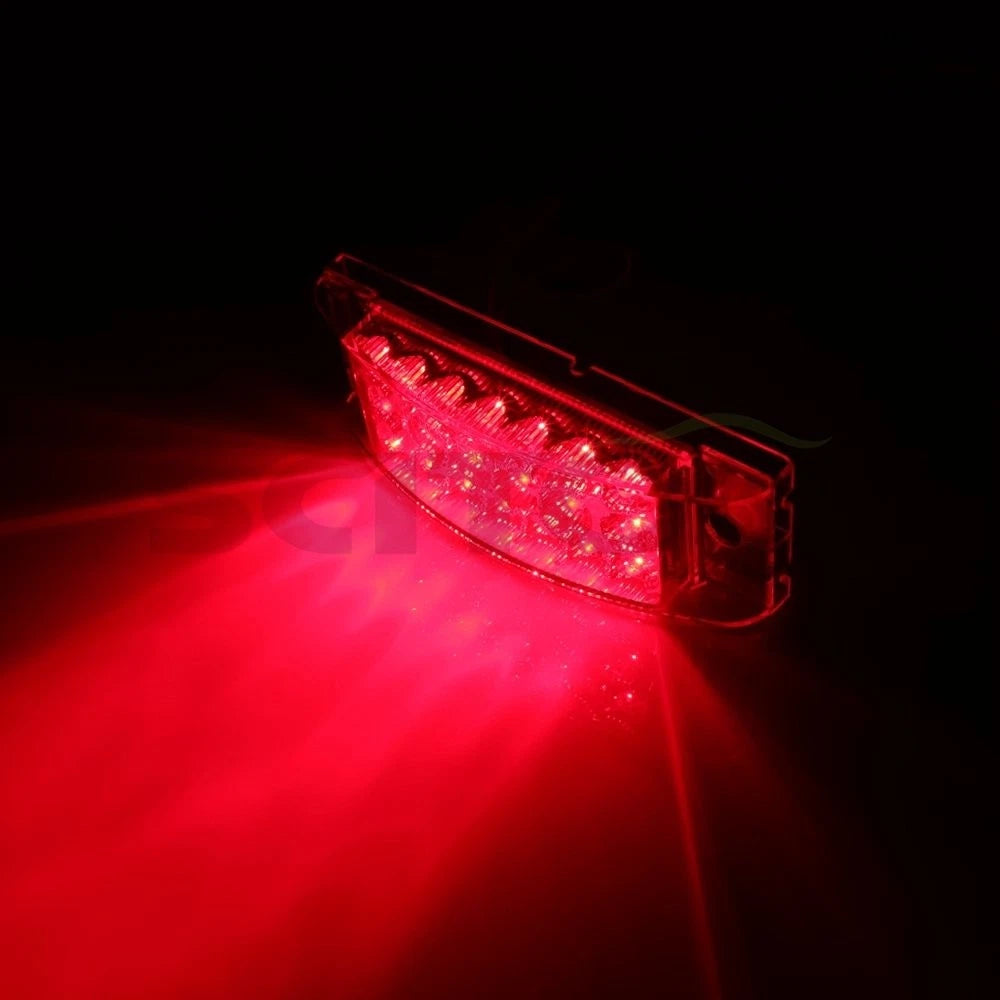 10x Clear Lens Amber Red Turn Signal Side Marker Lights for Kenworth Mack