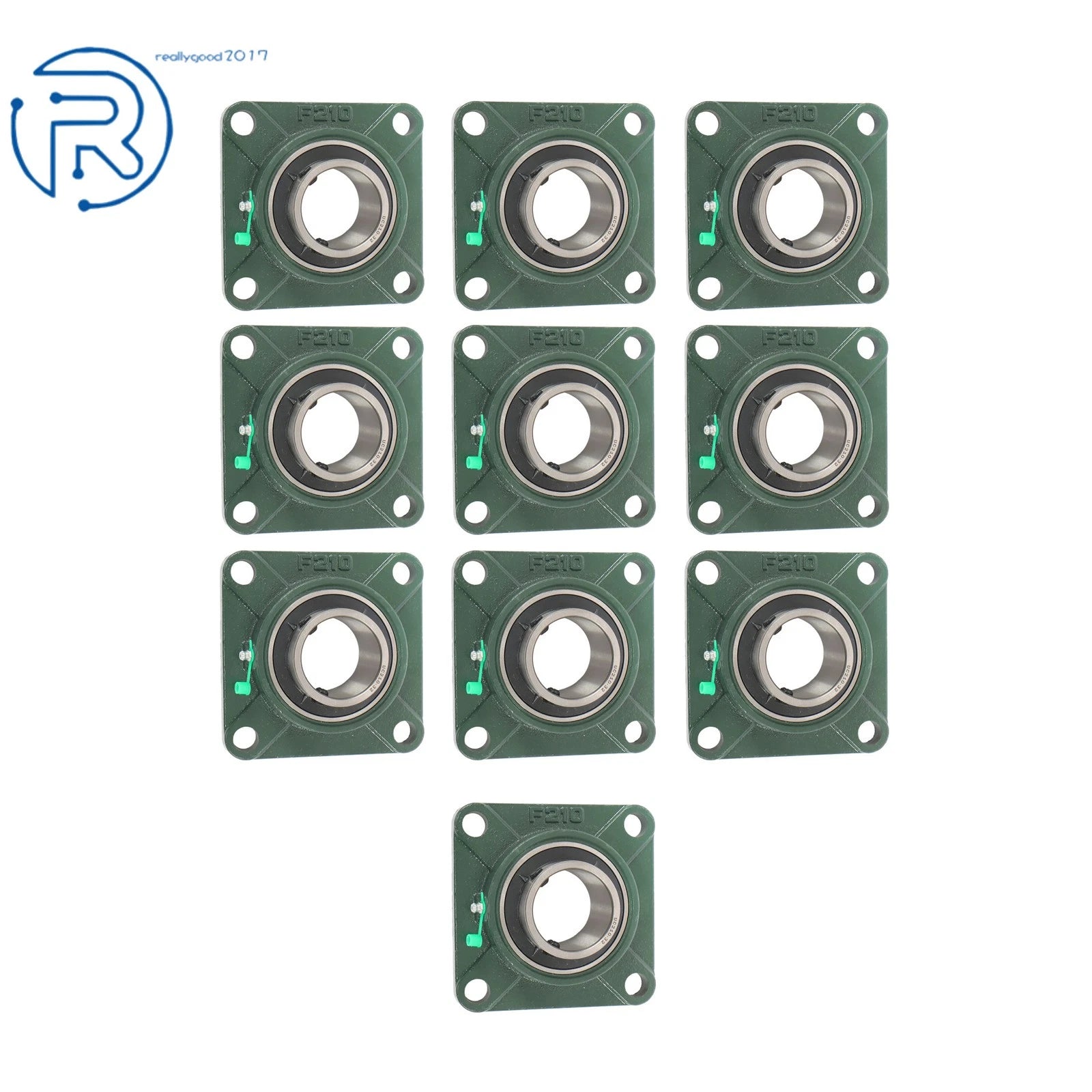 Set of 10 Pillow Block Flange Bearings for UCF210 (2" Bore)