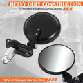 3" Round Convex Rear View Side Mirror for Naked Bike Cruiser (Universal)