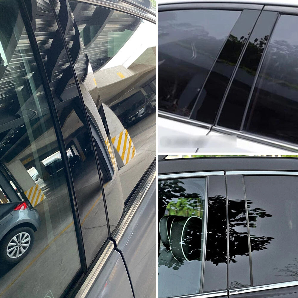 Set of 4 Black Pillar Posts Door Trim for Cadillac Escalade (2007–2014)