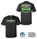 Licensed Plymouth Hemi Cuda T-Shirt Black with Green Graphic for Men (1971–1971)