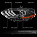 Left Side HID Projector Headlight for Ford Mustang (2018–2022)