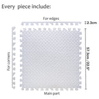 EVA Foam Interlocking Exercise Mat Tiles for Gym Flooring (White)