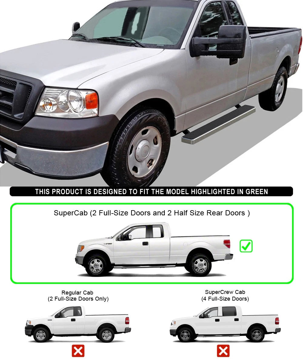 5-Inch Running Boards for Ford F150 Super Cab (2004-2008)